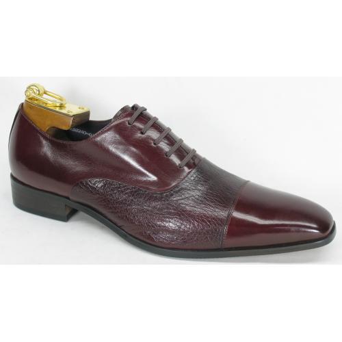 Carrucci Burgundy Genuine Calfskin Leather Oxford Shoes KS2240-01P